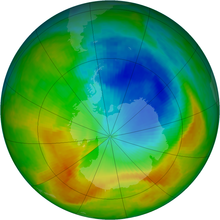 Antarctic ozone map for 12 November 1986